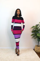 Front Sweater long sleeves  rib dress