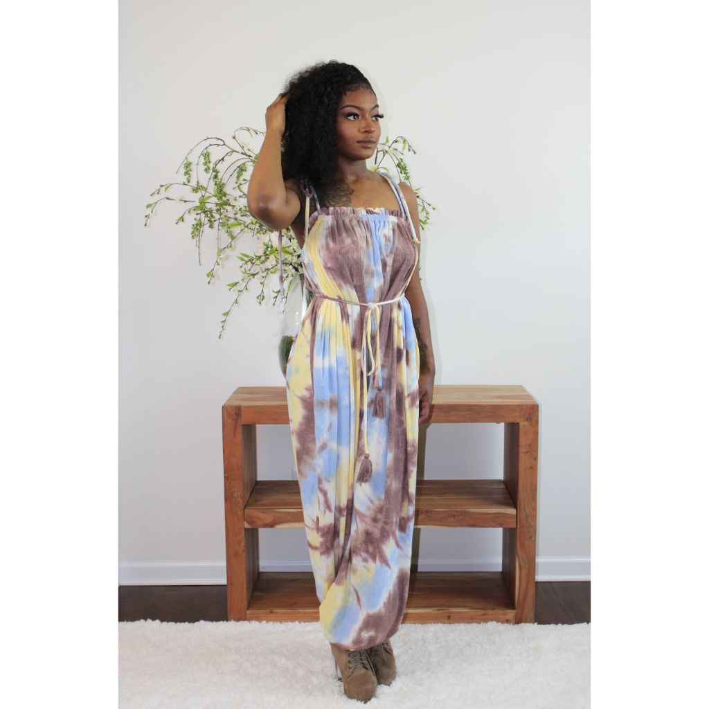 Free people shop tie dye jumpsuit