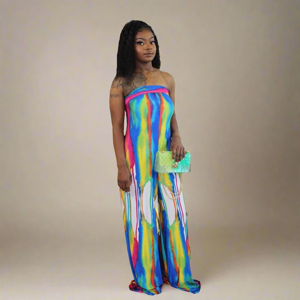 Jumpsuits & Rompers Abstract Jumpsuit - Calypso Colours